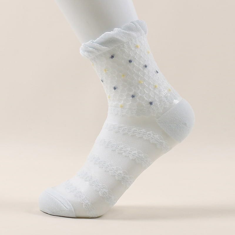 Fashionable ultra-thin cool transparent honeycomb flower glass fiber women's stockings silk stockings WSD1029