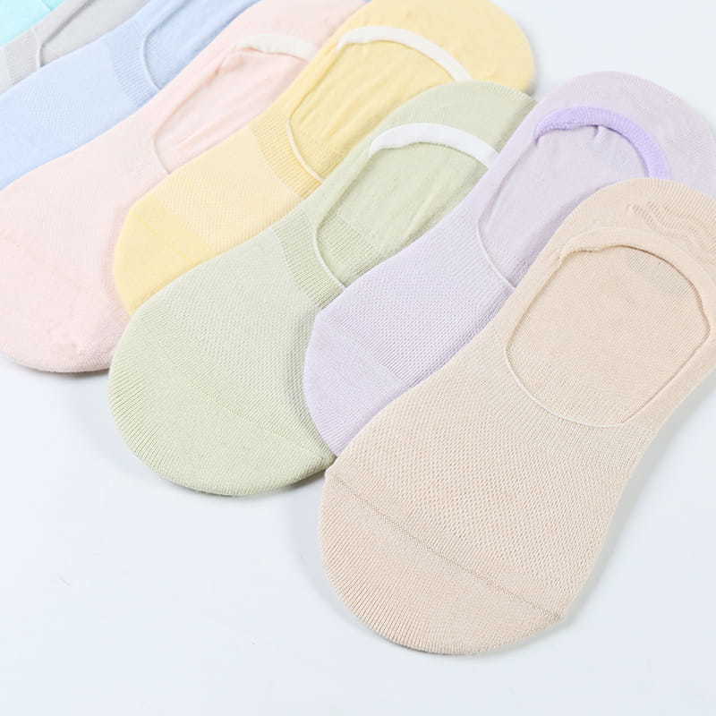 Wholesale Summer Candy Colors Seamless Fashion Colorful Women No Show Cotton Socks