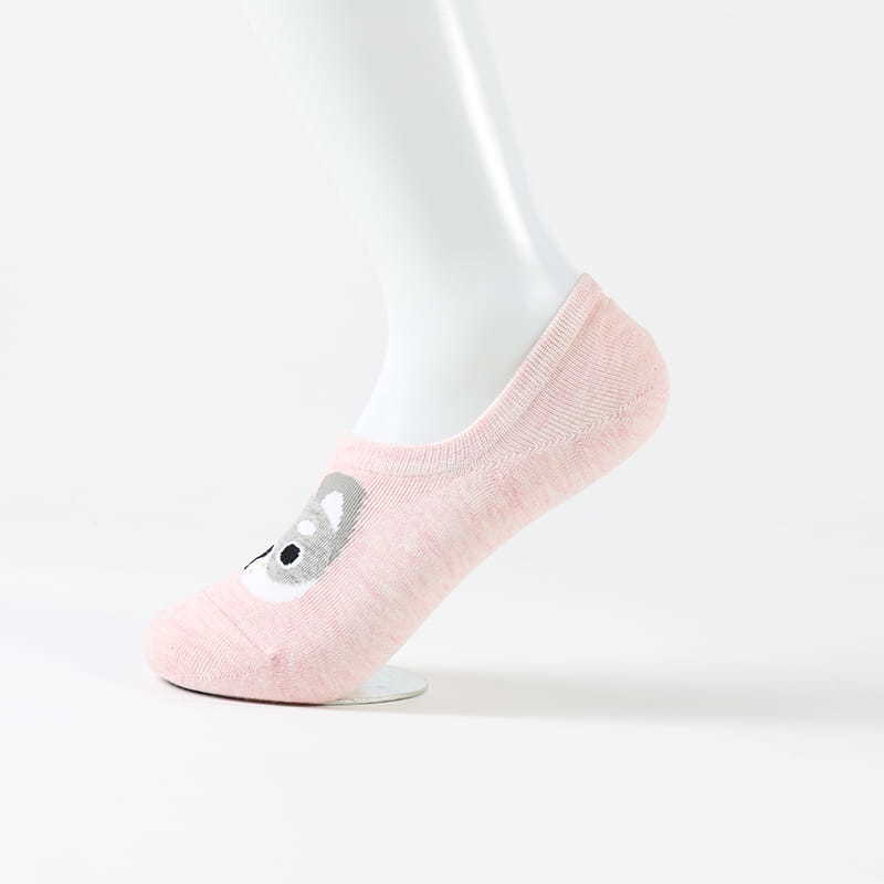 Spring Teen Girls Antislip Pink Cartoon Animal Dog Cotton Cute Ankle Lady Socks