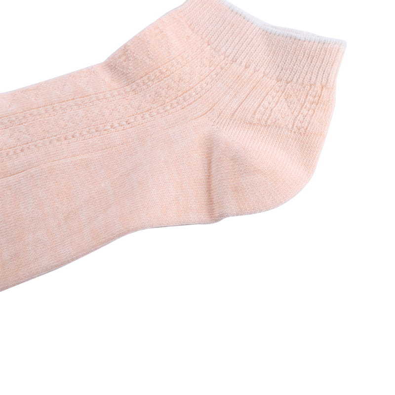 Leisure and comfort Double needle female boat socks Diamond flower hand sewing soft combed cotton socks