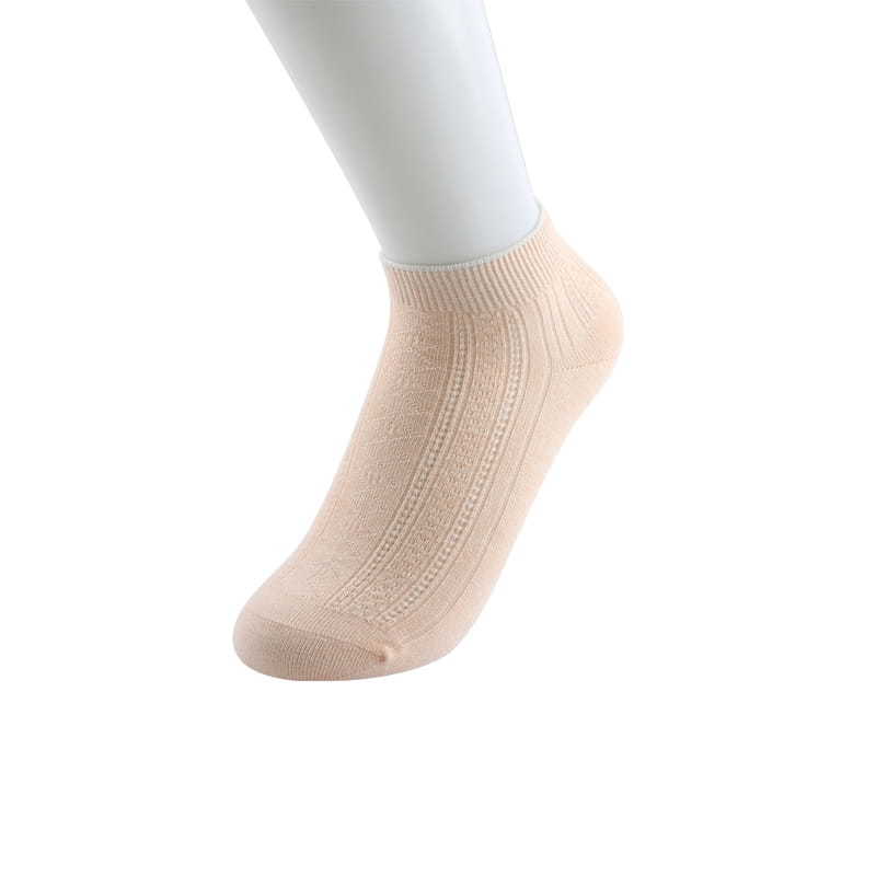 Leisure and comfort Double needle female boat socks Diamond flower hand sewing soft combed cotton socks