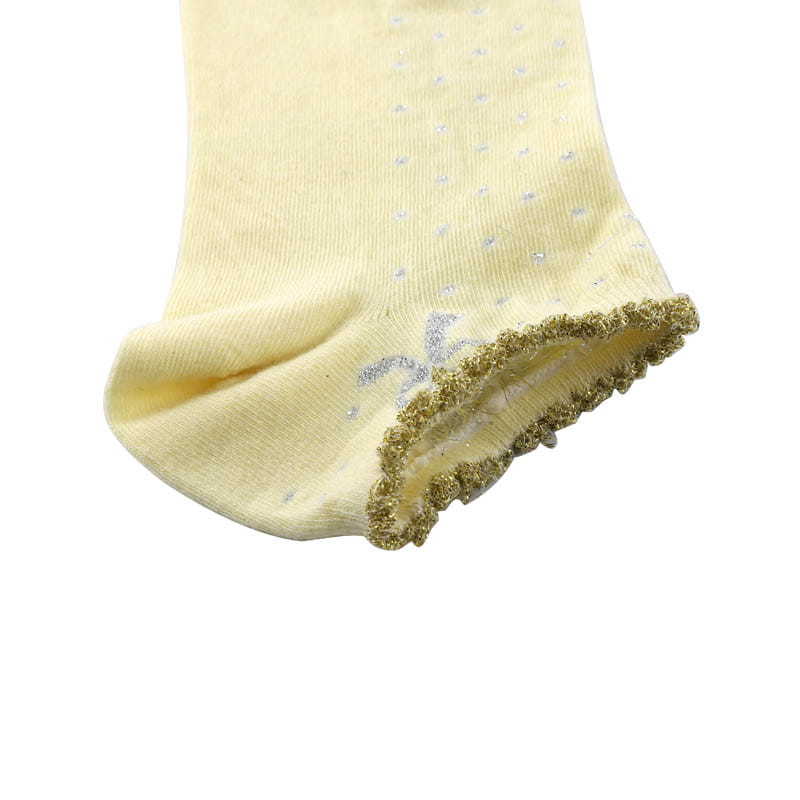Leisure boat socks silver silk little flower hand stitching soft combed cotton nylon bag boat socks