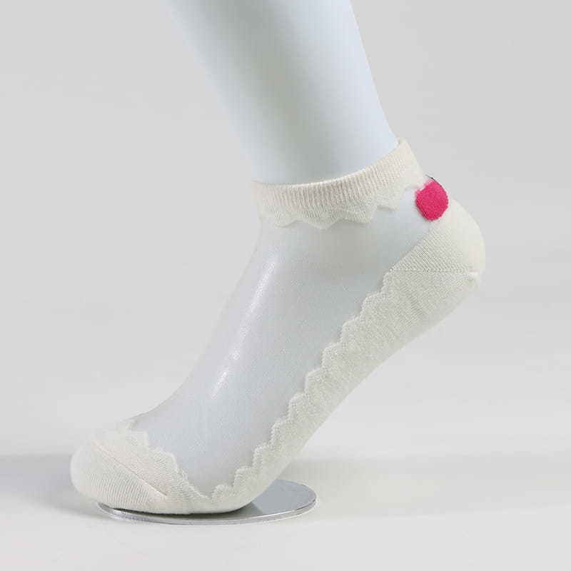 Summer Bow-knot Lace Lady Sock Factory Women Comfortable Transparent Crystal Silk Socks