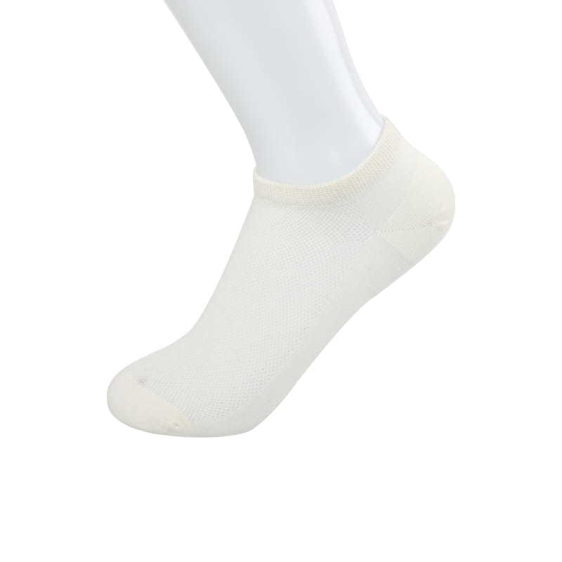 Ultra-thin combed cotton nylon aurethane color half mesh hand-sewn female boat socks