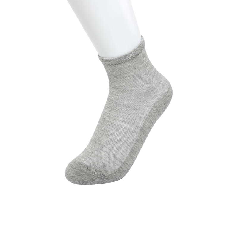 Soft bamboo fiber cotton bag Thin plain half mesh female socks