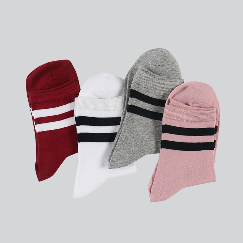 Striped Skateboard Women Teenage School Girls Cotton Teen Tube Socks