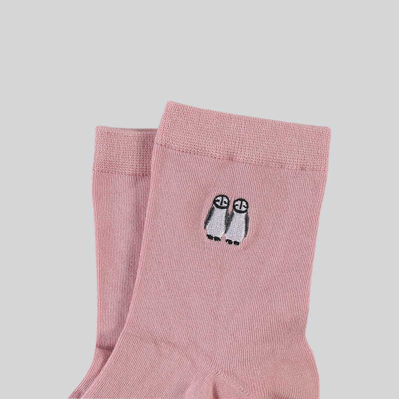 Factory Hot Sale Cute Pattern Embroidery Logo Women Knit Dress Crew Socks