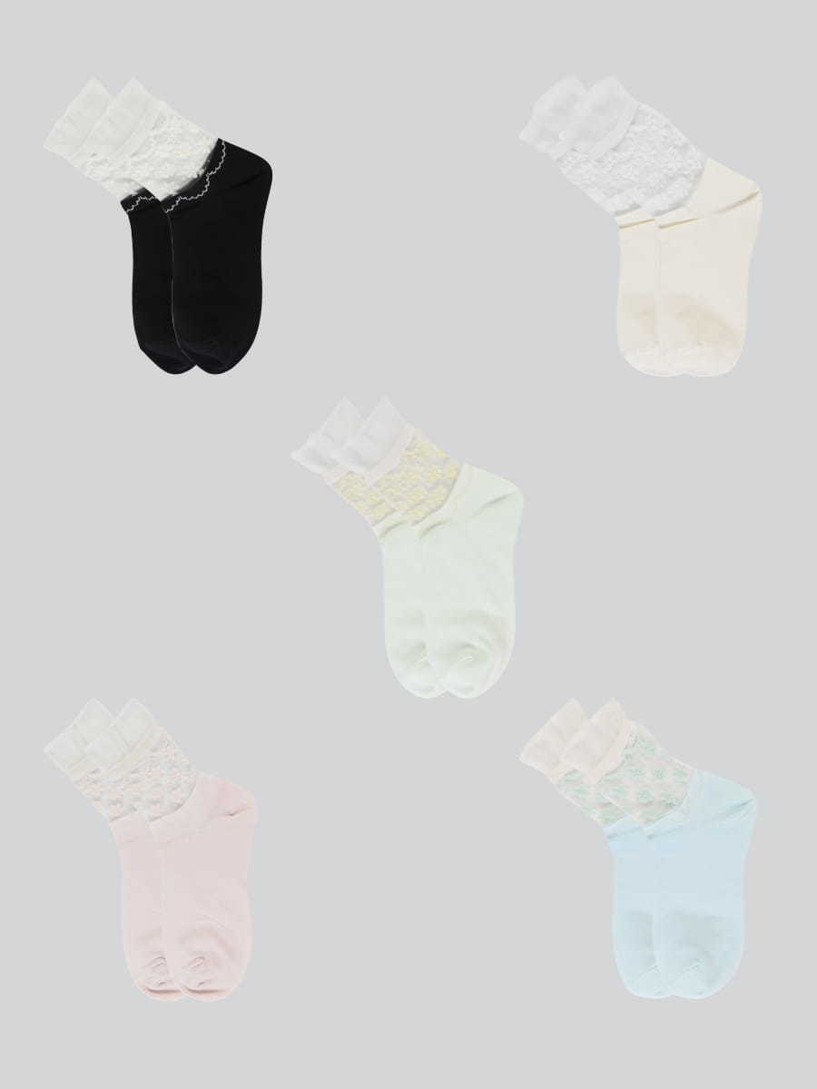 Korean fashion and comfortable transparent Luokou glass silk women's cotton socks