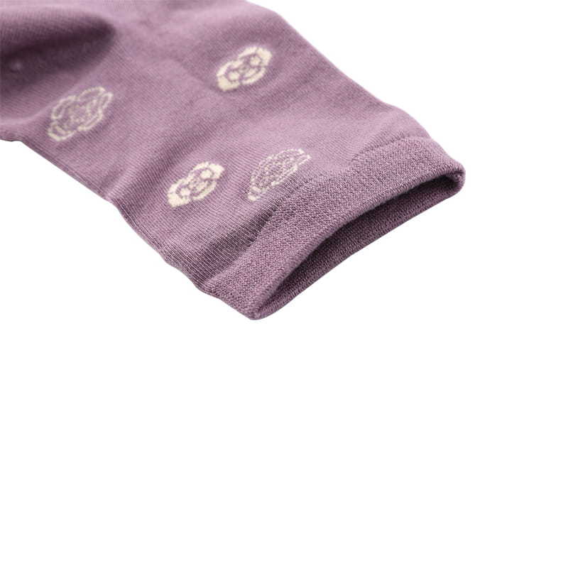 Soft spun silk nylon bag small flower pattern with reinforced hand-sewn women socks