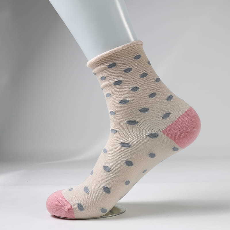 Fashion Dot Spun Silk Jacquard Super Soft Lady Socks