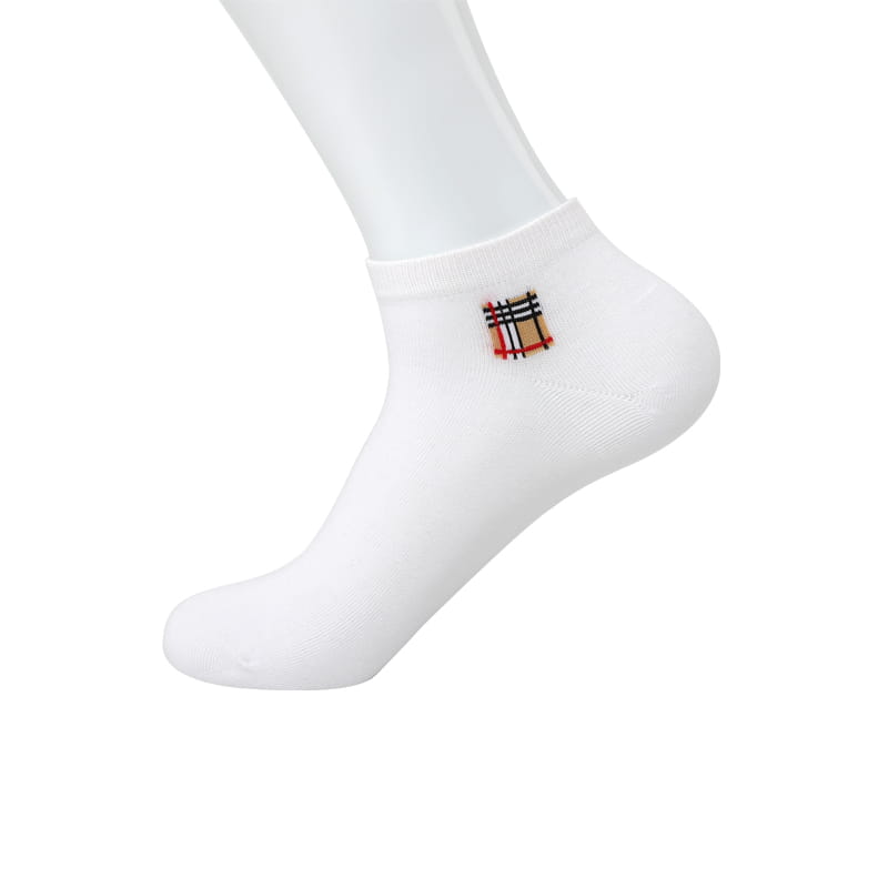 Hand-stitched combed cotton casual men's boat socks