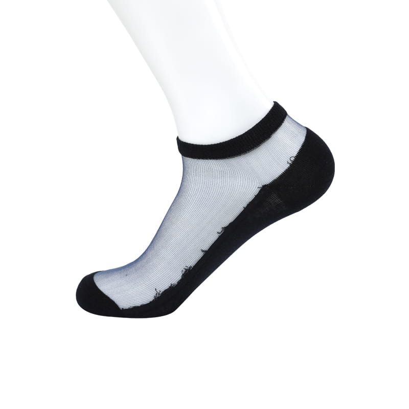 Thin nylon cotton bottom crystal silk stockings Massage non-slip men's boat socks