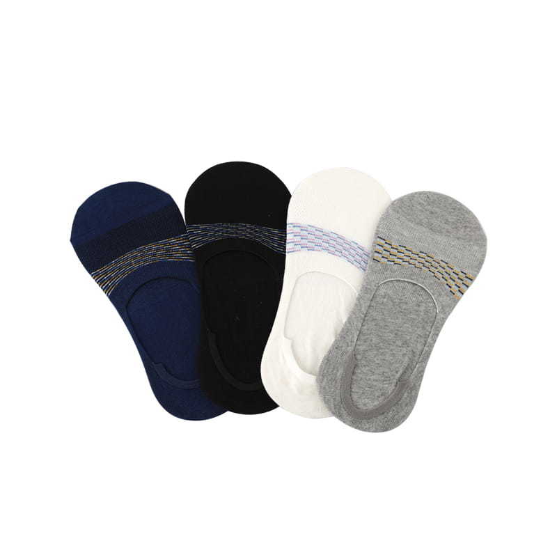 Combing cotton quilted hand-sewn multi-color lines Foot mesh 1 time forming men's socks