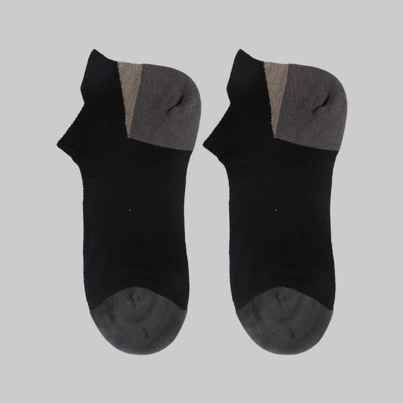 Color Matching Breathable Mesh Wholesale Ankle Mens Black Bamboo Socks
