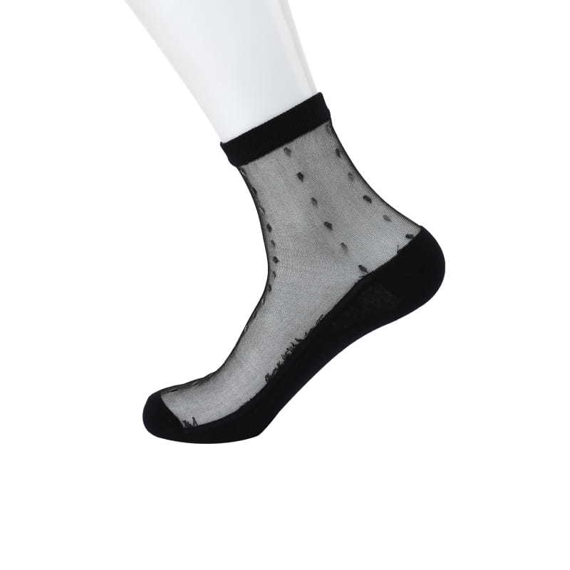 Patented product Casual male crystal silk vertical cotton bottom nylon socks