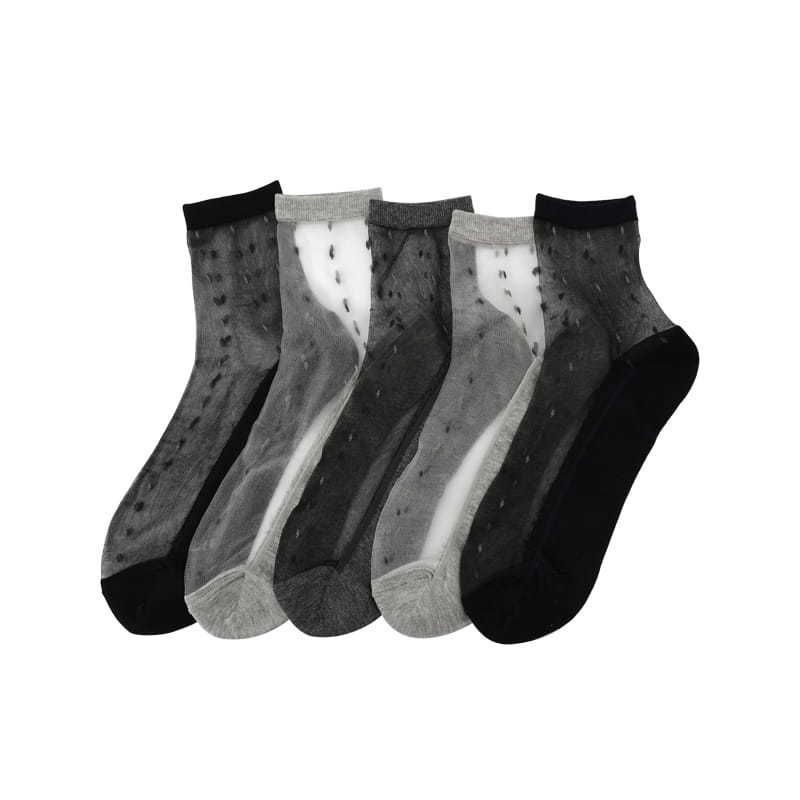 Patented product Casual male crystal silk vertical cotton bottom nylon socks