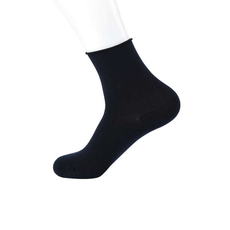 Natural roll mouth cotton men's socks hand-stitched reinforced heel super soft men's socks