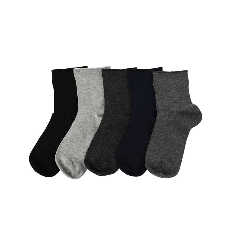 Natural roll mouth cotton men's socks hand-stitched reinforced heel super soft men's socks