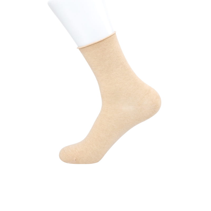 Natural colored cotton roll mouth breathable moisture absorption thick cotton hand sewing men's socks