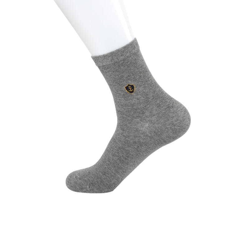 Autumn and winter thickening combed cotton hand-sewn iron anchor flower men's socks