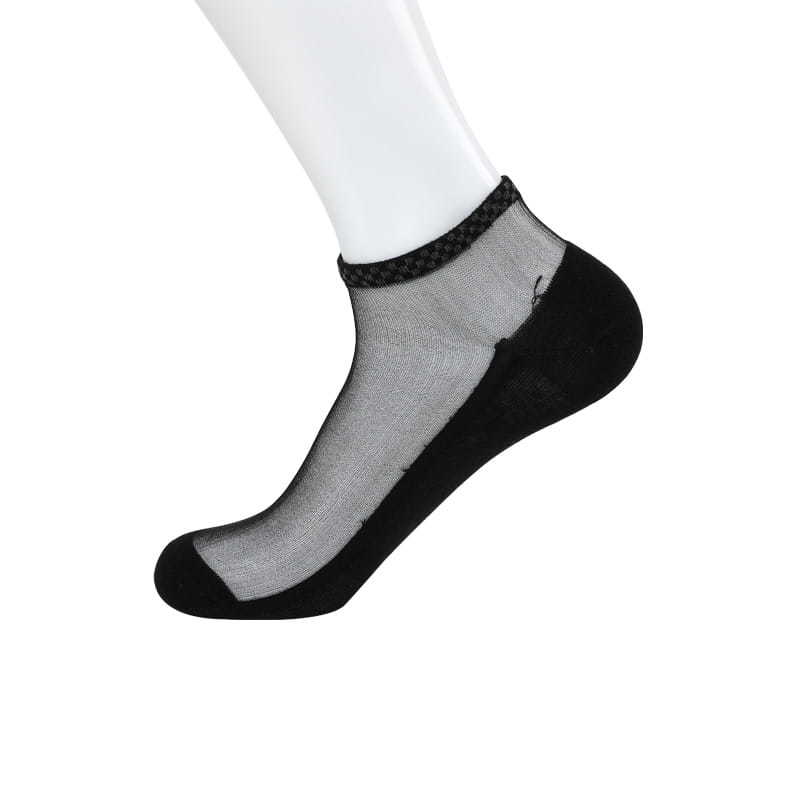 Fashion summer thin nylon transparent silk socks non-slip massage men's boat socks