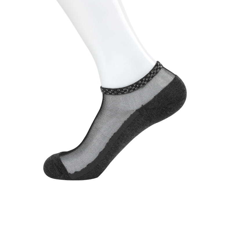 Fashion summer thin nylon transparent silk socks non-slip massage men's boat socks