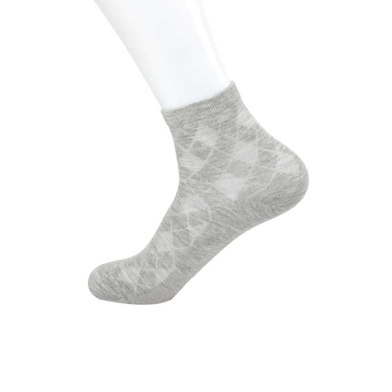 Ultra-thin soft silk diamond half-mesh hand-sewn casual men's boat ankle socks