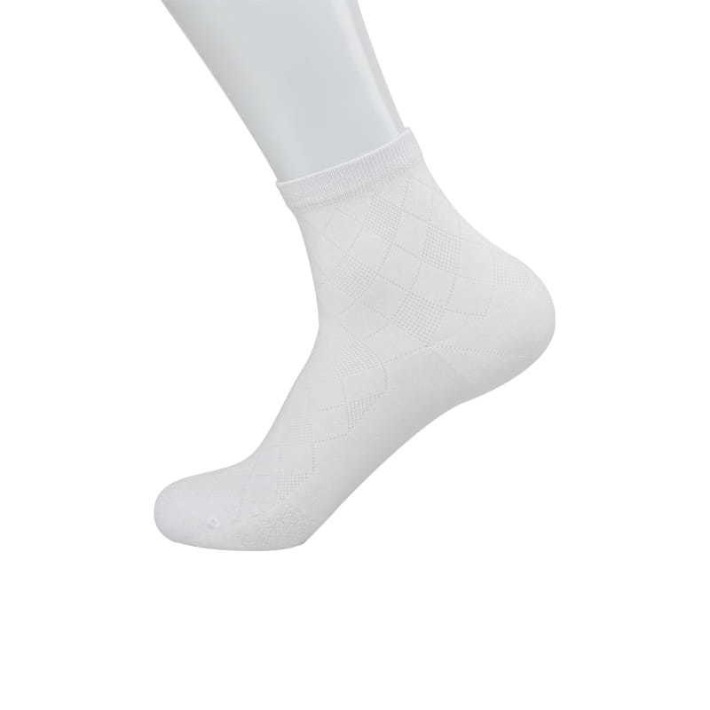 Ultra-thin soft silk diamond half-mesh hand-sewn casual men's boat ankle socks