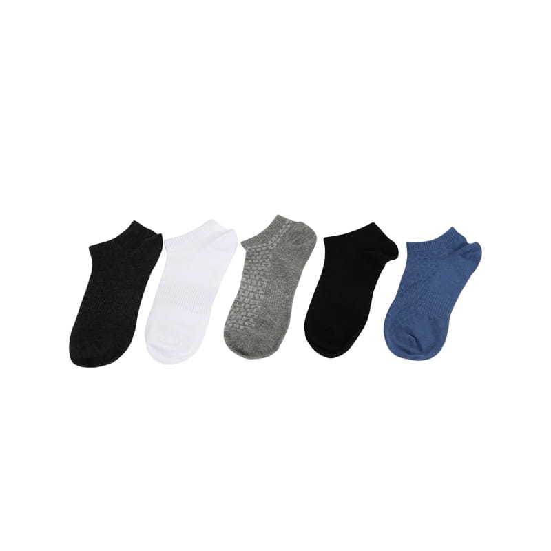 Combed cotton plain color hand-stitched men's boat socks