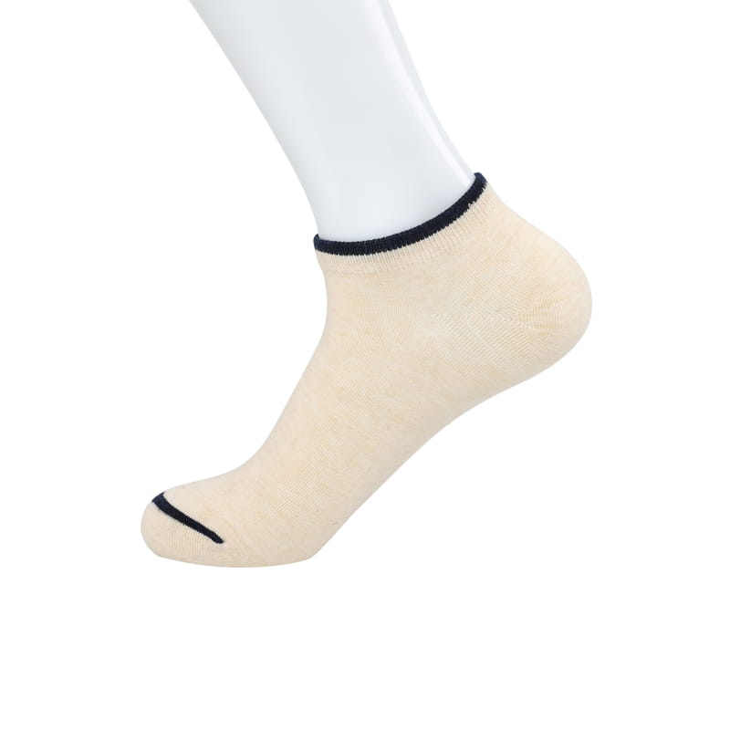 Combed cotton color strip hand-stitched men's boat socks