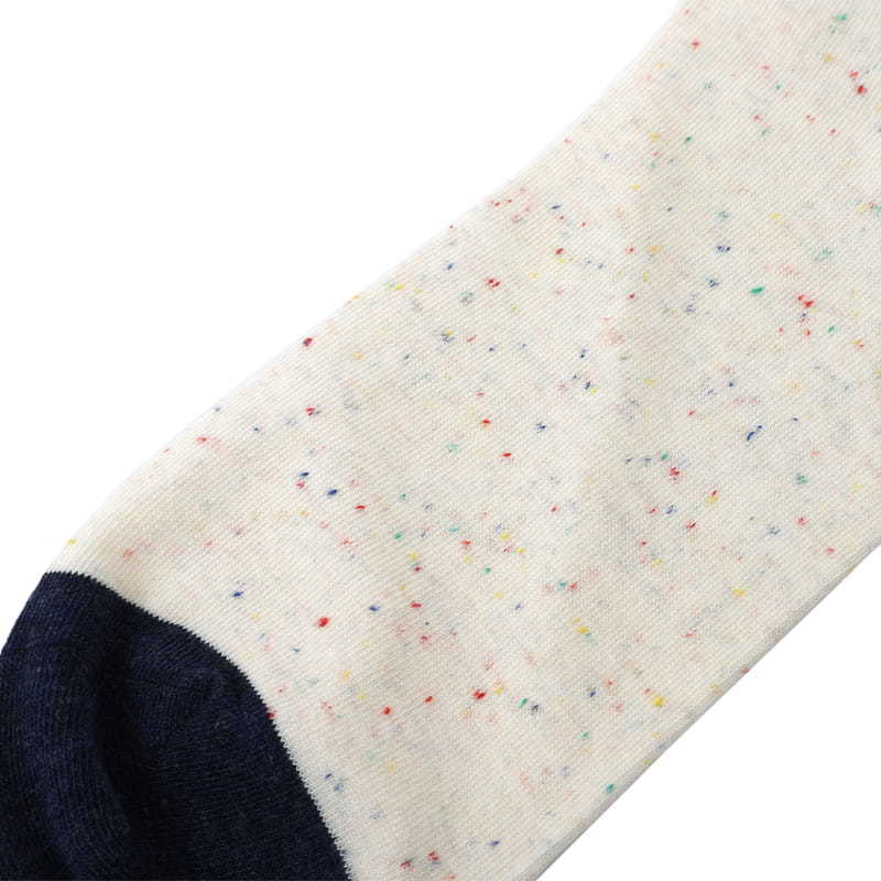 Combed cotton color point yarn cuff horizontal strip hand-stitched cotton men's socks
