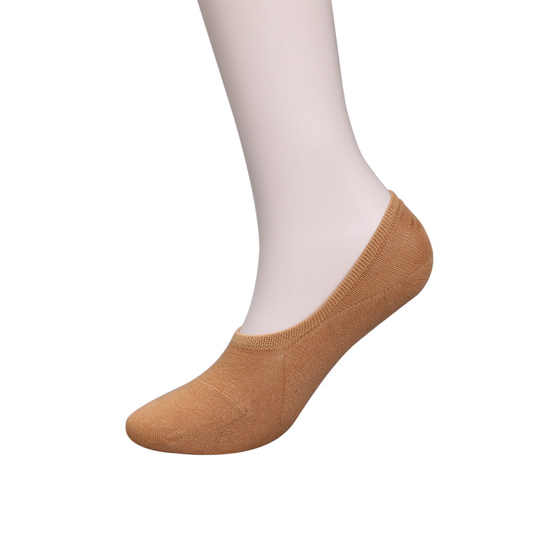 Natural colored cotton, mesh, invisible hand-stitched women's socks WSD1401 