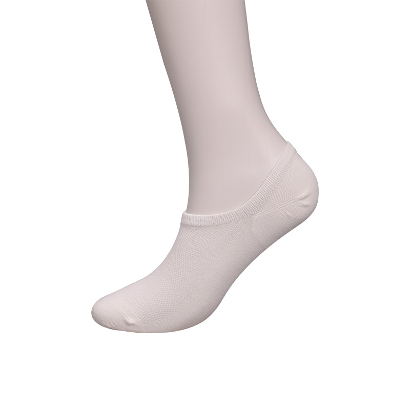Ultra-thin combed cotton, nylon and spandex plain half-mesh hand-sewn women's socks WSD1673