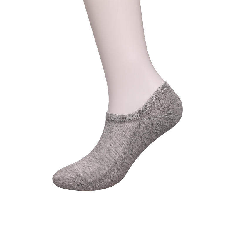Ultra-thin combed cotton, nylon and spandex plain half-mesh hand-sewn women's socks WSD1673