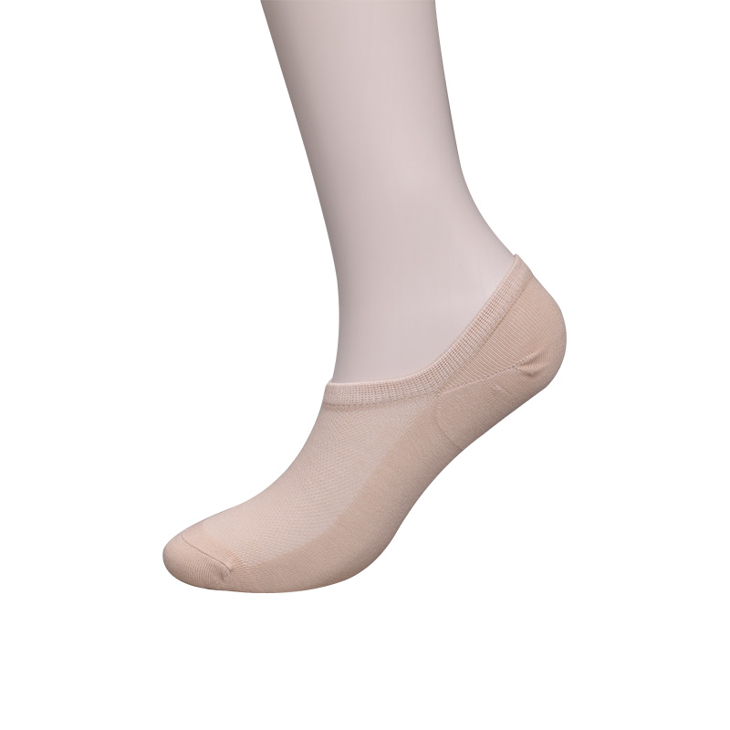 Ultra-thin combed cotton, nylon and spandex plain half-mesh hand-sewn women's socks WSD1673