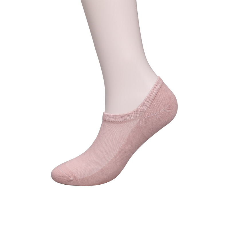 Ultra-thin combed cotton, nylon and spandex plain half-mesh hand-sewn women's socks WSD1673