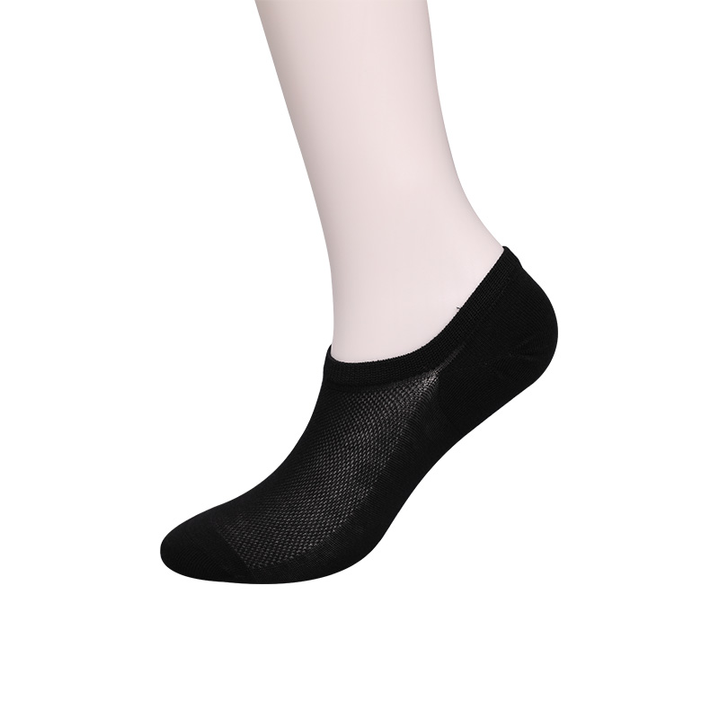 Ultra-thin combed cotton, nylon and spandex plain half-mesh hand-sewn women's socks WSD1673