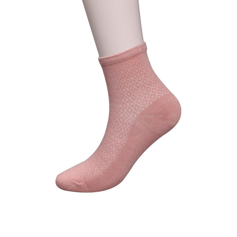 Soft bamboo fiber nylon bag, thin small diamond casual women's socks, hand-sewn women's socks WSD1689