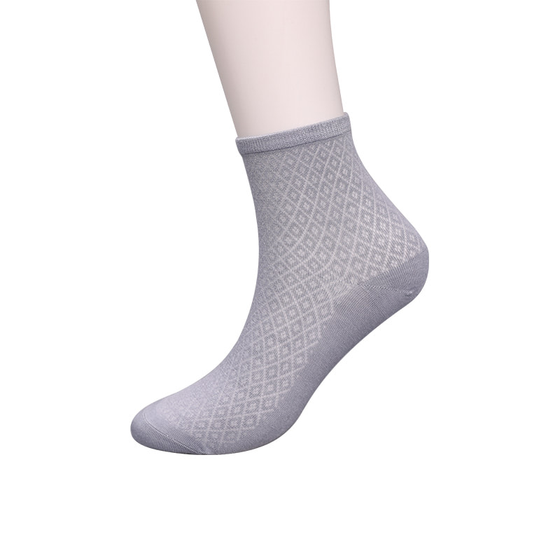 Soft bamboo fiber nylon bag, thin small diamond casual women's socks, hand-sewn women's socks WSD1689