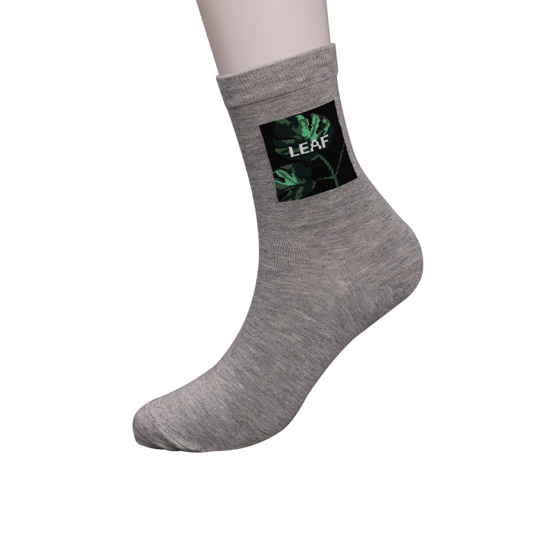 Soft spun silk nylon wrapped spandex imitation 3D printed jacquard hand-stitched autumn and winter men's socks WSD2850
