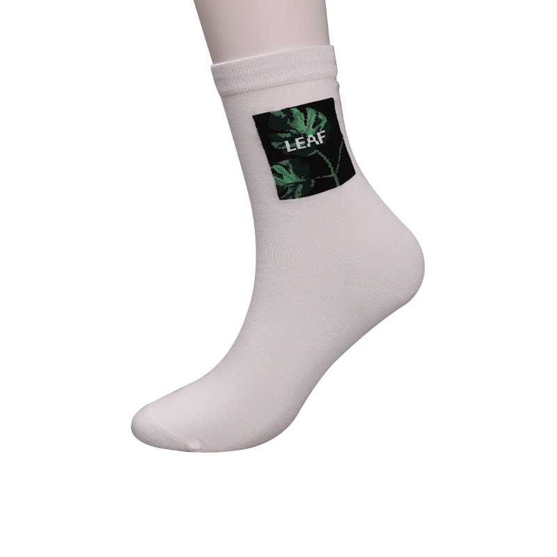 Soft spun silk nylon wrapped spandex imitation 3D printed jacquard hand-stitched autumn and winter men's socks WSD2850