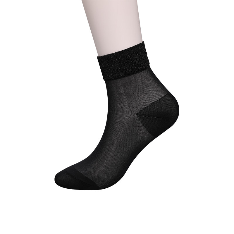 Fashion transparent nylon silk cotton bottom women's socks Superfine nylon transparent silk women's socks Crystal silk women's socks WSD1946