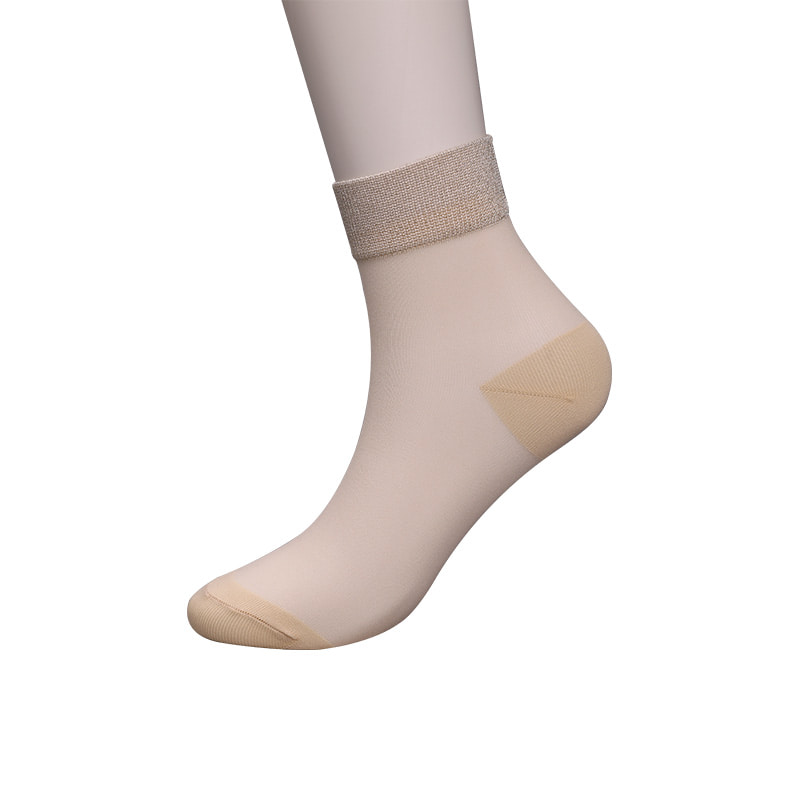 Fashion transparent nylon silk cotton bottom women's socks Superfine nylon transparent silk women's socks Crystal silk women's socks WSD1946