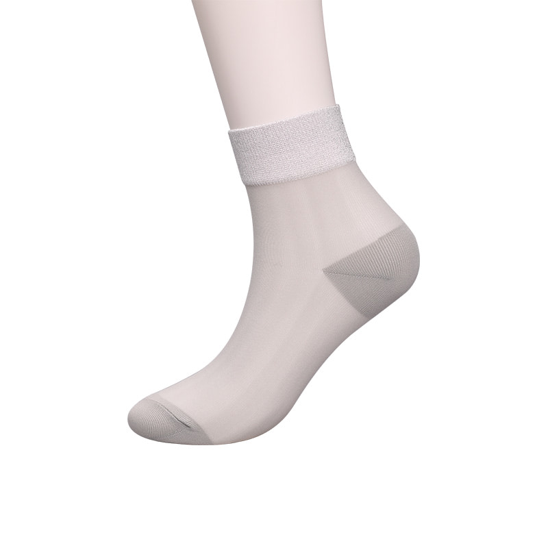 Fashion transparent nylon silk cotton bottom women's socks Superfine nylon transparent silk women's socks Crystal silk women's socks WSD1946