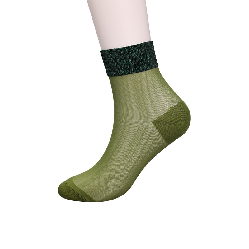 Fashion transparent nylon silk cotton bottom women's socks Superfine nylon transparent silk women's socks Crystal silk women's socks WSD1946