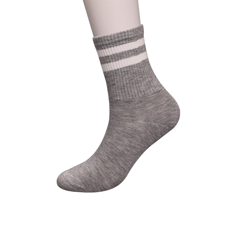 Soft spun silk nylon covered with ammonia 2 horizontal strips and reinforced hand-stitched women's socks WSD1536