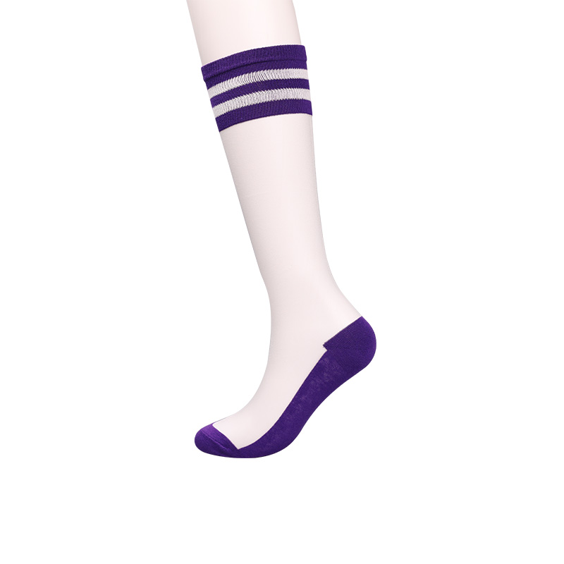 Fashion nylon transparent silk cotton bottom high Luokou horizontal striped flower crystal silk midi and half socks  WSD1951