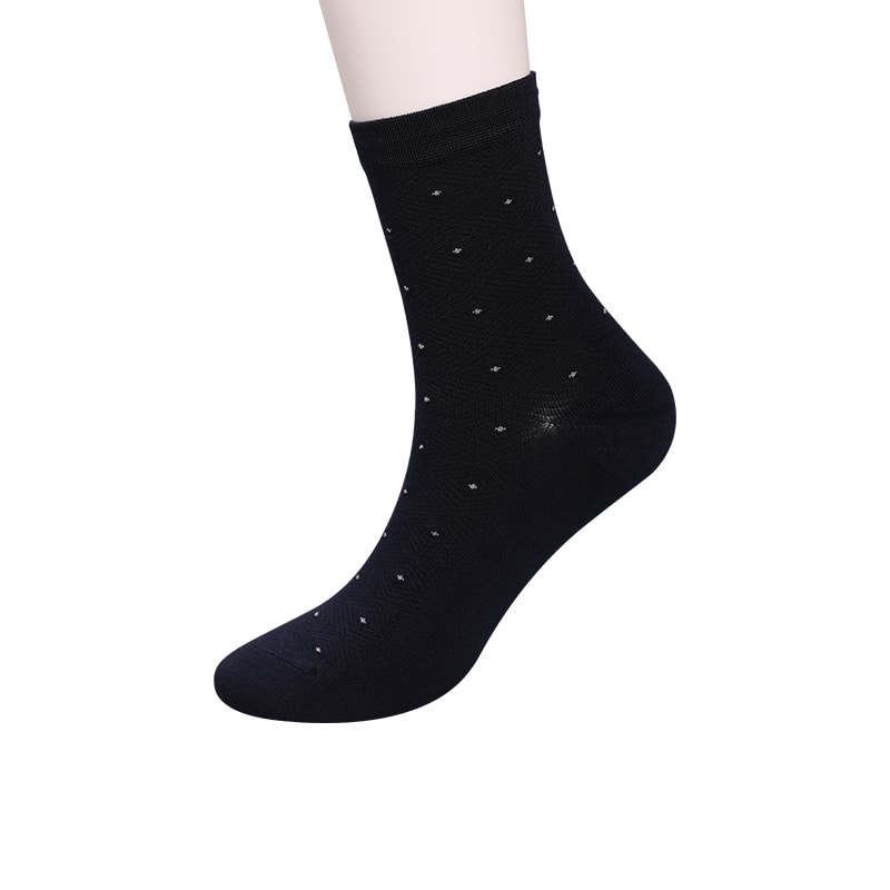 Soft spun silk nylon wrapped ammonia, invisible diamond-shaped small dot jacquard hand-sewn winter thick men's socks WSD2851