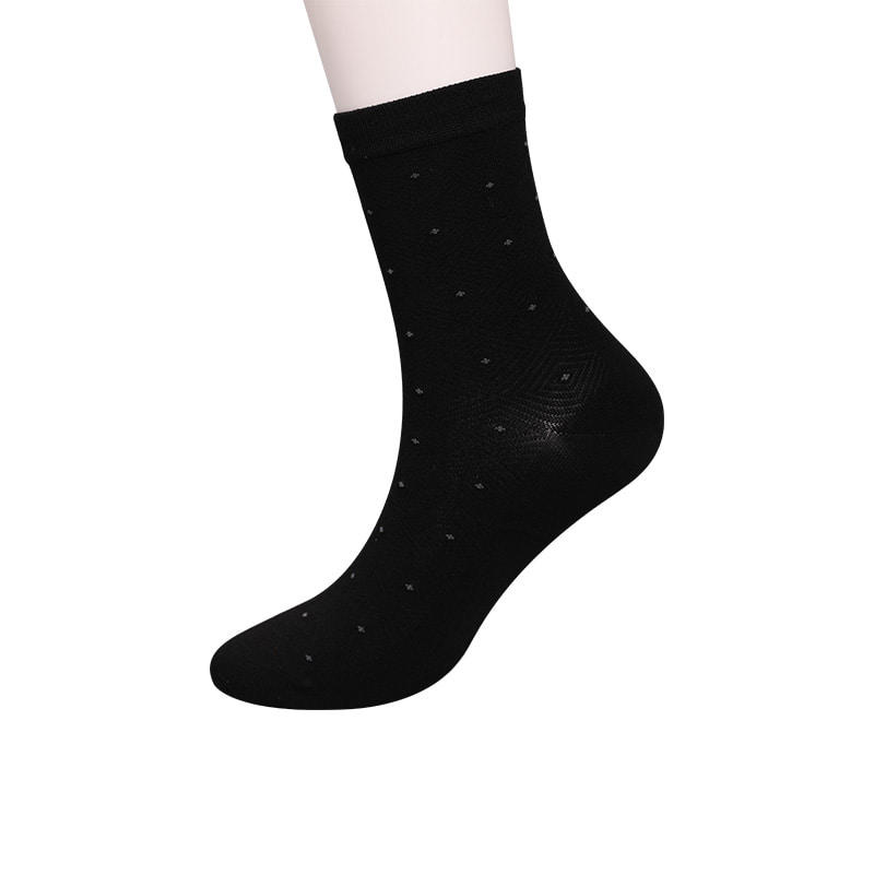 Soft spun silk nylon wrapped ammonia, invisible diamond-shaped small dot jacquard hand-sewn winter thick men's socks WSD2851