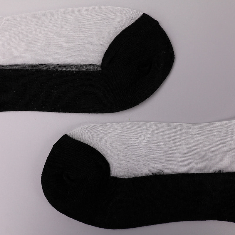 Fashion nylon transparent silk cotton bottom women boat socks top pearl glass crystal silk women boat socks WSD1288